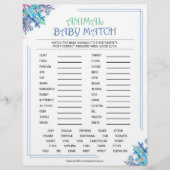 Dierlijke Baby [Blauw Floral Theme] Briefhoofd (Voorkant)