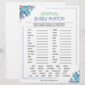 Dierlijke Baby [Blauw Floral Theme] Briefhoofd (Voorkant / Achterkant)