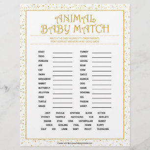Dierlijke Baby Match [Golden Sparkles] Briefhoofd