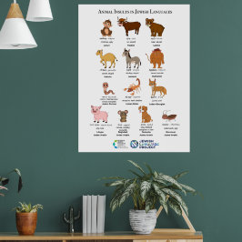 Dierlijke beledigingen in Joodse talen Poste Poster