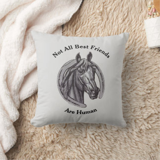 Dierlijke beste vrienden Grijze vintage paard sche Kussen