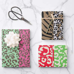 Dierlijke bladspatroon Verpakkingspapier Inpakpapier Vel