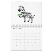 Dierlijke cartoon illustratie kalender (Feb 2027)