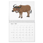Dierlijke cartoon illustratie kalender (Mar 2027)