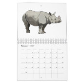 Dierlijke cartoon illustratie kalender (Feb 2027)