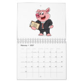 Dierlijke cartoon illustratie kalender (Feb 2027)