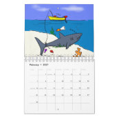 Dierlijke cartoon illustratie kalender (Feb 2027)