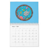 Dierlijke cartoon illustratie kalender (Mar 2027)