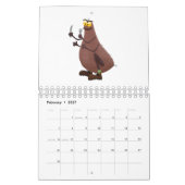 Dierlijke cartoon illustratie kalender (Feb 2027)