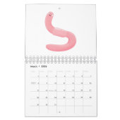 Dierlijke cartoon illustratie kalender (Mar 2026)