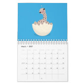 Dierlijke cartoon illustratie kalender (Mar 2027)