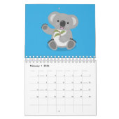 Dierlijke cartoon illustratie kalender (Feb 2026)