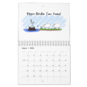 Dierlijke cartoon illustratie kalender (Mar 2026)