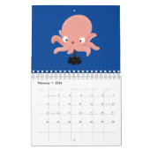 Dierlijke cartoon illustratie kalender (Feb 2026)