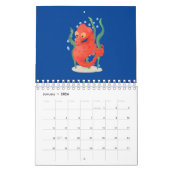 Dierlijke cartoon illustratie kalender (Jan 2026)