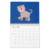 Dierlijke cartoon illustratie kalender (Mar 2026)