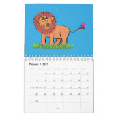 Dierlijke cartoon illustratie kalender (Feb 2027)