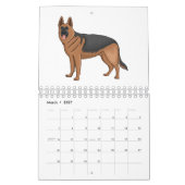 Dierlijke cartoon illustratie kalender (Mar 2027)