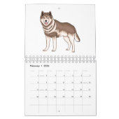 Dierlijke cartoon illustratie kalender (Feb 2026)