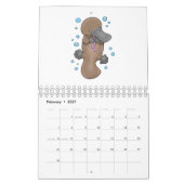 Dierlijke cartoon illustratie kalender (Feb 2027)