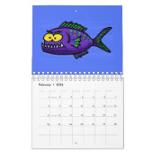 Dierlijke cartoon illustratie kalender (Feb 2026)