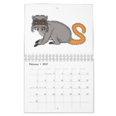 Dierlijke cartoon illustratie kalender (Feb 2027)