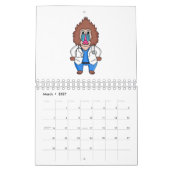 Dierlijke cartoon illustratie kalender (Mar 2027)