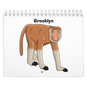 Dierlijke cartoon illustratie kalender