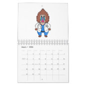 Dierlijke cartoon illustratie kalender (Mar 2026)