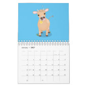 Dierlijke cartoon illustratie kalender (Jan 2027)