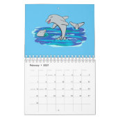Dierlijke cartoon illustratie kalender (Feb 2027)