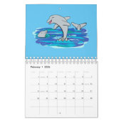 Dierlijke cartoon illustratie kalender (Feb 2026)