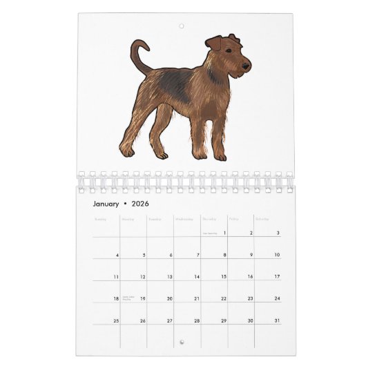 Dierlijke cartoon illustratie kalender (Jan 2026)