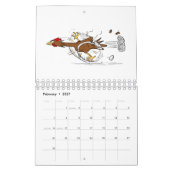 Dierlijke cartoon illustratie kalender (Feb 2027)