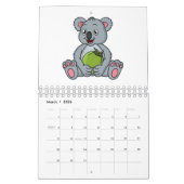 Dierlijke cartoon illustratie kalender (Mar 2026)