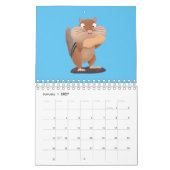 Dierlijke cartoon illustratie kalender (Jan 2027)