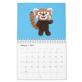 Dierlijke cartoon illustratie kalender (Feb 2027)