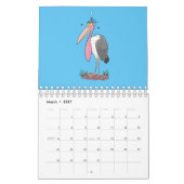 Dierlijke cartoon illustratie kalender (Mar 2027)