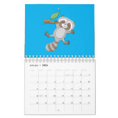 Dierlijke cartoon illustratie kalender (Jan 2026)