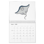 Dierlijke cartoon illustratie kalender (Mar 2026)