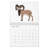 Dierlijke cartoon illustratie kalender (Mar 2027)