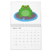 Dierlijke cartoon illustratie kalender (Feb 2027)