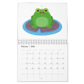 Dierlijke cartoon illustratie kalender (Feb 2026)