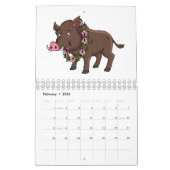 Dierlijke cartoon illustratie kalender (Feb 2026)