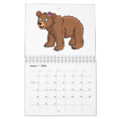Dierlijke cartoon illustratie kalender (Mar 2026)