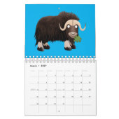 Dierlijke cartoon illustratie kalender (Mar 2027)