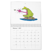 Dierlijke cartoon illustratie kalender (Feb 2027)