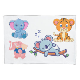 Dierlijke cartoon illustratie kussensloop