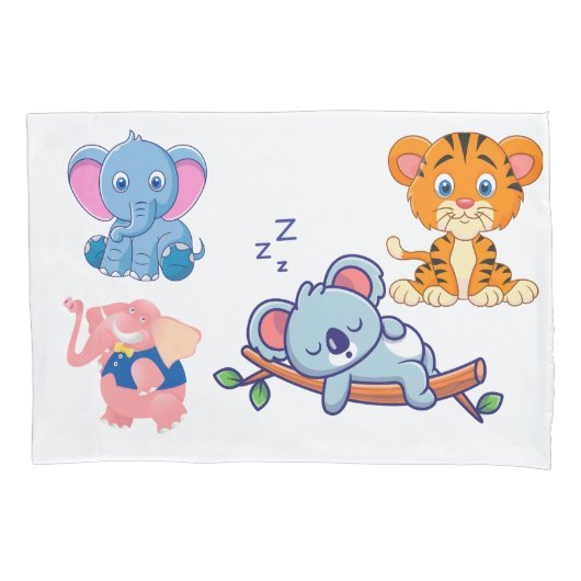 Dierlijke cartoon illustratie kussensloop (Voorkant)