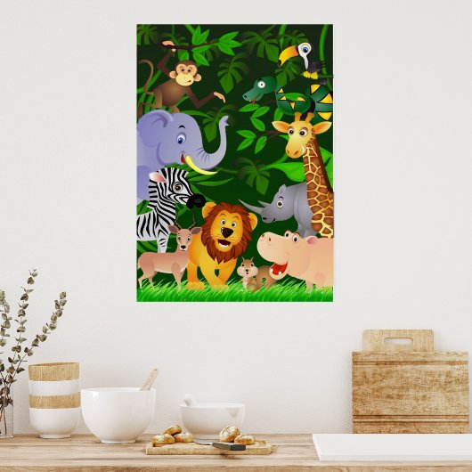 Dierlijke cartoon poster (Keuken)